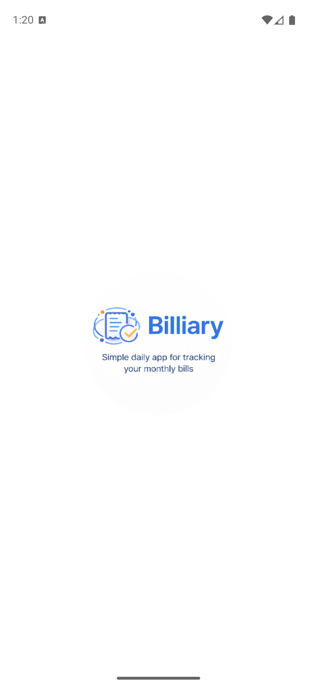 Billiary app - main bills screen