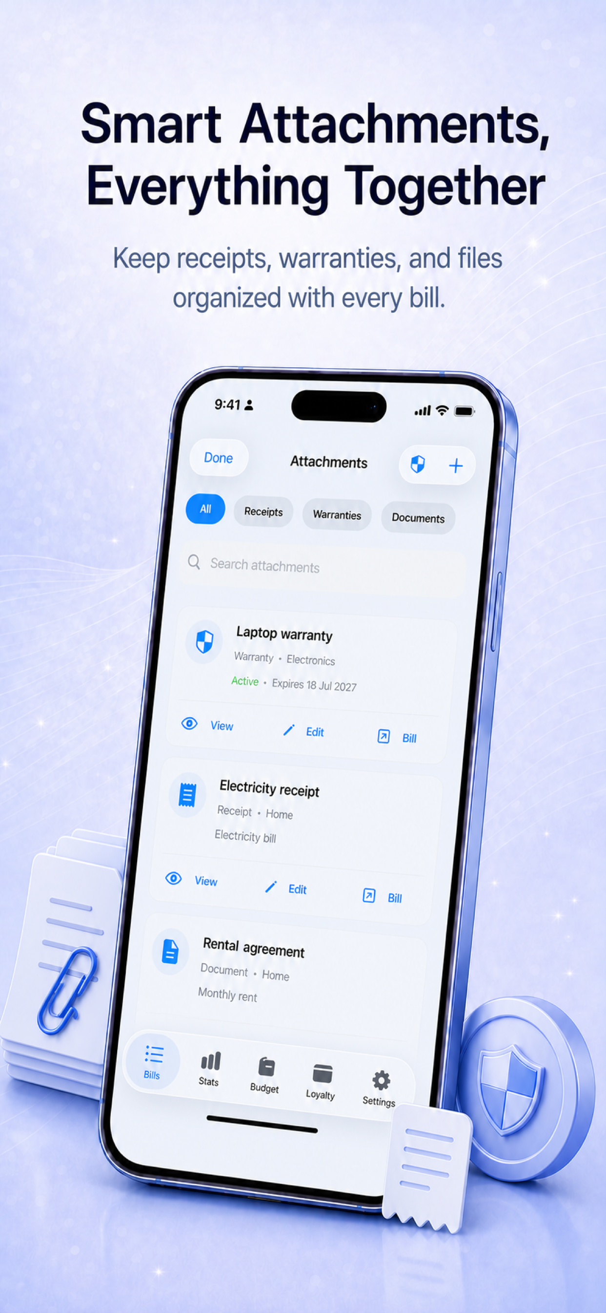Billiary Smart Attachments on iPhone